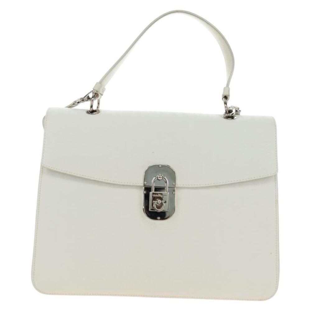 Salvatore Ferragamo Gancini Handbag White